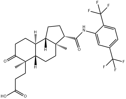 (3S,3aS,5aS,6R,9aS,9bS)-3-[[[2,5-Bis(trifluoroMethyl)phenyl]aMino]carbonyl]dodecahydro-3a,6-diMethyl-7-oxo-1H-benz[e]indene-6-propanoic Acid Structure