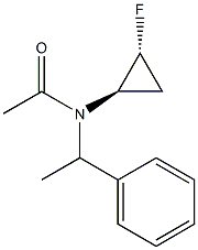 (TRANS)-2-フルオロシクロプロピル)-N-((R)-1-フェニルエチル)アセトアミド 化学構造式