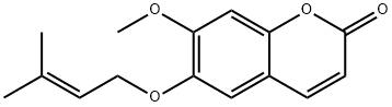 7-甲氧基-6-[(3-甲基-2-丁烯-1-基)氧基]-2H-1-苯并吡喃-2-酮, 16712-77-9, 结构式