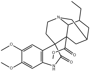 (2ξ,4ξ,5ξ,6ξ,18ξ)-コノファリンギンオキシンドール 化学構造式