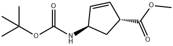 (1R,4R)-4-BOC-氨基-2-环戊烯-1-羧酸甲脂,168958-19-8,结构式