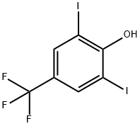 2,6-ジヨード-4-(トリフルオロメチル)フェノール 化学構造式
