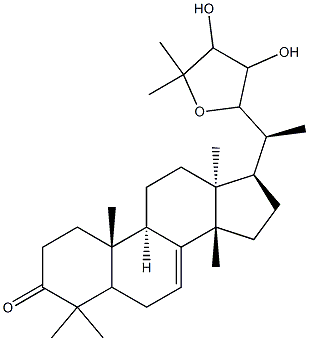 (13α,14β,17α,20R)-22,25-エポキシ-23,24-ジヒドロキシ-5α-ラノスタ-7-エン-3-オン 化学構造式