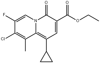 4H-Quinolizine-3-carboxylic acid, 8-chloro-1-cyclopropyl-7-fluoro-9-Methyl-4-oxo-, 
ethyl ester Structure