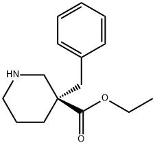 3-Piperidinecarboxylic acid, 3-(phenylMethyl)-, ethyl ester,(R)- Struktur