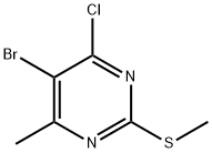 2-(甲硫基)-4-氯-5-溴-6-甲基嘧啶, 17119-74-3, 结构式