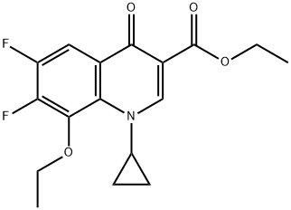 乙基 1-环丙基-8-乙氧基-6,7-二氟-4-氧代-1,4-二氢喹啉-3-甲酸酯 结构式