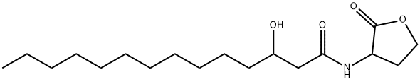 N-(3-ヒドロキシテトラデカノイル)-DL-ホモセリンラクトン 化学構造式