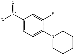 1-(2-フルオロ-4-ニトロフェニル)ピペリジン 化学構造式