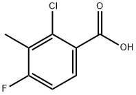 2-クロロ-4-フルオロ-3-メチル安息香酸 化学構造式