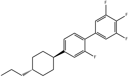 2',3,4,5-テトラフルオロ-4'-(trans-4-プロピルシクロヘキシル)ビフェニル 化学構造式