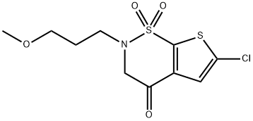 6-chloro-2-(3-Methoxypropyl)-2,3-dihydrocyclopenta[e][1,2]thiazin-4(7H)-one 1,1-dioxide Struktur