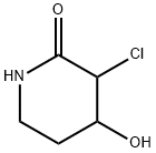 3-クロロ-4-ヒドロキシピペリジン-2-オン 化学構造式