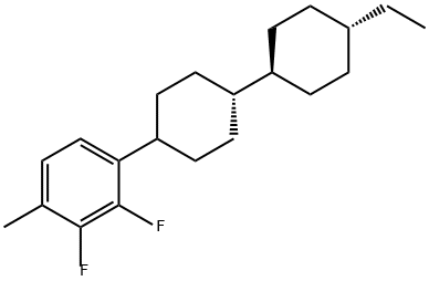 trans,trans-4-(2,3-ジフルオロ-4-メチルフェニル)-4'-エチルビシクロヘキシル 化学構造式