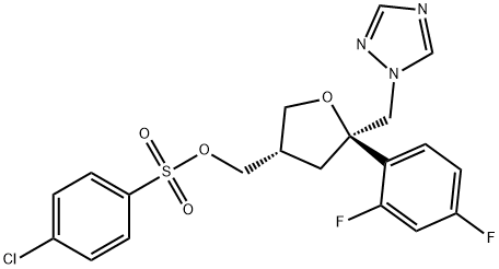 4-Chloro-benzenesulfonic acid 5-(2,4-difluoro-phenyl)-5-[1,2,4]triazol-1-ylMethyl-tetrahydro-furan-3-ylMethyl ester Structure