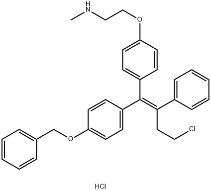 N-DesMethyl 4-Benzyloxy ToreMifene Hydrochloride Struktur