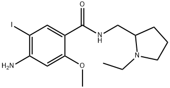 4-Amino-N-[(1-ethyl-2-pyrrolidinyl)methyl]-5-iodo-2-methoxybenzamide Struktur