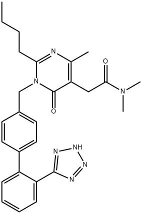 2-(1-((2'-(1氢-四唑-5-基)-[1,1'-联苯]-4-基)甲基)-2-丁基-4-甲基-6-羰基-1,6-二氢嘧啶-5-基)-N,N-二甲基乙酰胺,178554-19-3,结构式