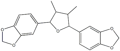 rel-(8R,8R)-ジメチル-(7S,7R)-bis(3,4-メチレンジオキシフェニル)テトラヒドロ-フラン 化学構造式