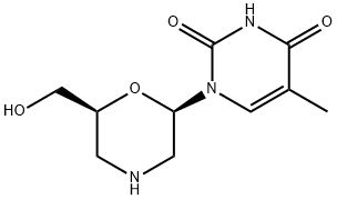 1-[(2R,6S)-6-(hydroxyMethyl)-2-Morpholinyl]-5-Methyl-2,4(1H,3H)-PyriMidinedione Struktur