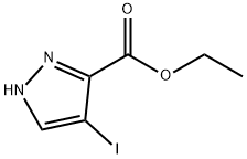 4-ヨード-1H-ピラゾール-5-カルボン酸エチル 化学構造式