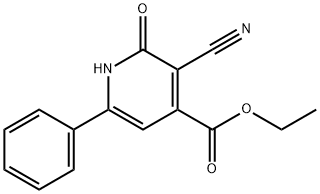 Ethyl 3-cyano-2-oxo-6-phenyl-1,2-dihydropyridine-4-carboxylate Struktur