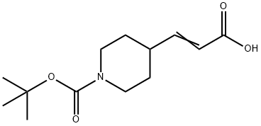 (E)-3-(1-(tert-butoxycarbonyl)piperidin-4-yl)acrylic acid 化学構造式