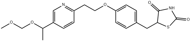 5-(4-(2-(5-(1-(MethoxyMethoxy)ethyl)pyridin-2-yl)ethoxy)benzyl)thiazolidine-2,4-dione,184766-39-0,结构式