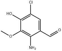 2-氨基-5-氯-4-羟基-3-甲氧基苯甲醛 结构式