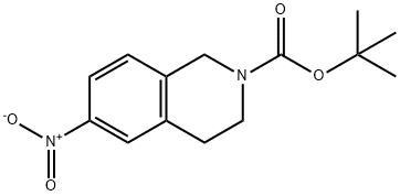 2-叔丁氧羰基-6-硝基-3,4-二氢-1H-异喹啉 结构式