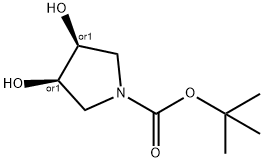 (3R,4S)-叔-丁基3,4-二羟基吡咯烷-1-甲酸基酯, 186393-22-6, 结构式