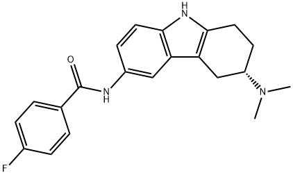 BenzaMide, N-[3-(diMethylaMino)-2,3,4,9-tetrahydro-1H-carbazol-6-yl]-4-fluoro-, (S)- Struktur