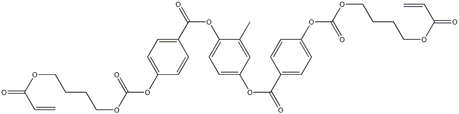 ビス[4-[4-(アクリロイルオキシ)ブトキシカルボニルオキシ]安息香酸]=2-メチル-p-フェニレン 化学構造式