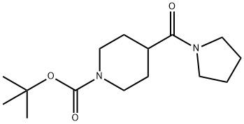 叔-丁基 4-(吡咯烷-1-羰基)哌啶-1-甲酸基酯, 188979-06-8, 结构式