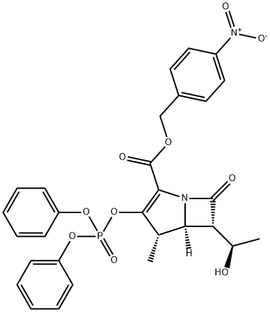 4-Nitrobenzyl (4S,5R,6S)-3-[(diphenylphosphono)oxy]-6-[(R)-1-hydroxyethyl]- 4-Methyl-7-oxo-1-azabicyclo[3.2.0]hept-2-ene-2-carboxylate Structure