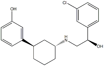 3-((1R,3R)-3-(((R)-2-(3-Chlorophenyl)-2-hydroxyethyl)aMino)cyclohexyl)phenol Struktur
