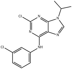 2-氯-N-(3-氯苯基)-9-异丙基-9H-嘌呤-6-胺 结构式