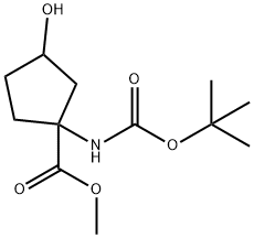 1 - (Boc-aMino) -3 - hydroxy-cyclopentane carboxylic acid Methyl ester Structure