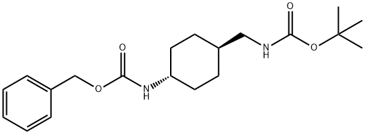 ((反式-4 - (((苄氧基)羰基)氨基)环己基)甲基)氨基甲酸叔丁酯,192323-61-8,结构式