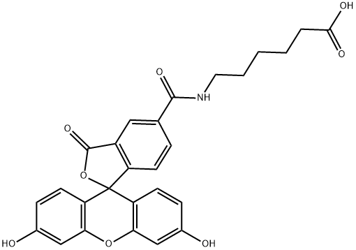 6-(Fluorescein-5-carboxaMido)hexanoic Acid 结构式