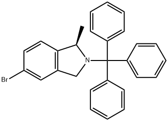 (1R)-5-溴-1-甲基-2-三苯甲基-2,3-二氢-1H-异吲哚, 194805-14-6, 结构式