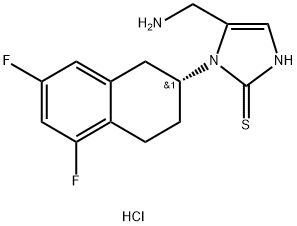 2H-IMidazole-2-thione, 5-(aMinoMethyl)-1-[(2R)-5,7-difluoro-1,2,3,4-tetrahydro-2-naphthalenyl]-1,3-dihydro-, 化学構造式