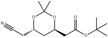 (3R,5S)-6-シアノ-3,5-(イソプロピリデンビスオキシ)ヘキサン酸tert-ブチル 化学構造式