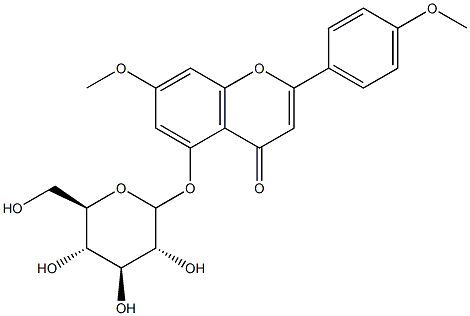 5-(BETA-D-吡喃葡萄糖氧基)-7-甲氧基-2-(4-甲氧基苯基)-4H-1-苯并吡喃-4-酮, 197018-71-6, 结构式