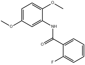 2-フルオロ-N-(2,5-ジメトキシフェニル)ベンズアミド 化学構造式