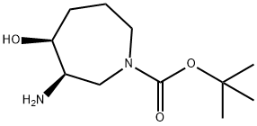(3R,4S)-tert-Butyl 3-aMino-4-hydroxyazepane-1-carboxylate Structure