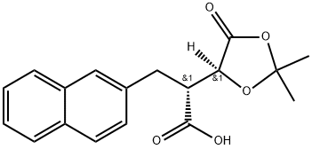 (R)-2-((S)-2,2-DIMETHYL-5-OXO-1,3-DIOXOLAN-4-YL)-3-(NAPHTHALEN-2-YL)PROPANOIC ACID, 198568-07-9, 结构式