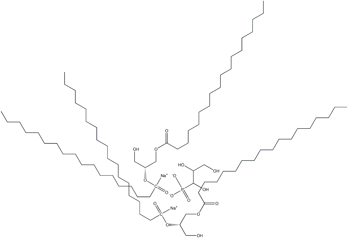 1,2-ジステアロイル-SN-グリセロ-3-ホスホ-RAC-(1-グリセロール) ナトリウム塩 化学構造式