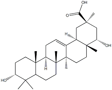 (3ALPHA,20ALPHA,22ALPHA)-3,22-二羟基齐墩果-12-烯-29-酸,201534-09-0,结构式
