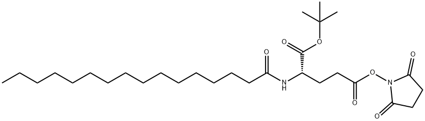 N-パルミトイル-L-グルタミン酸1-tert-ブチル5-(N-スクシンイミジル) 化学構造式
